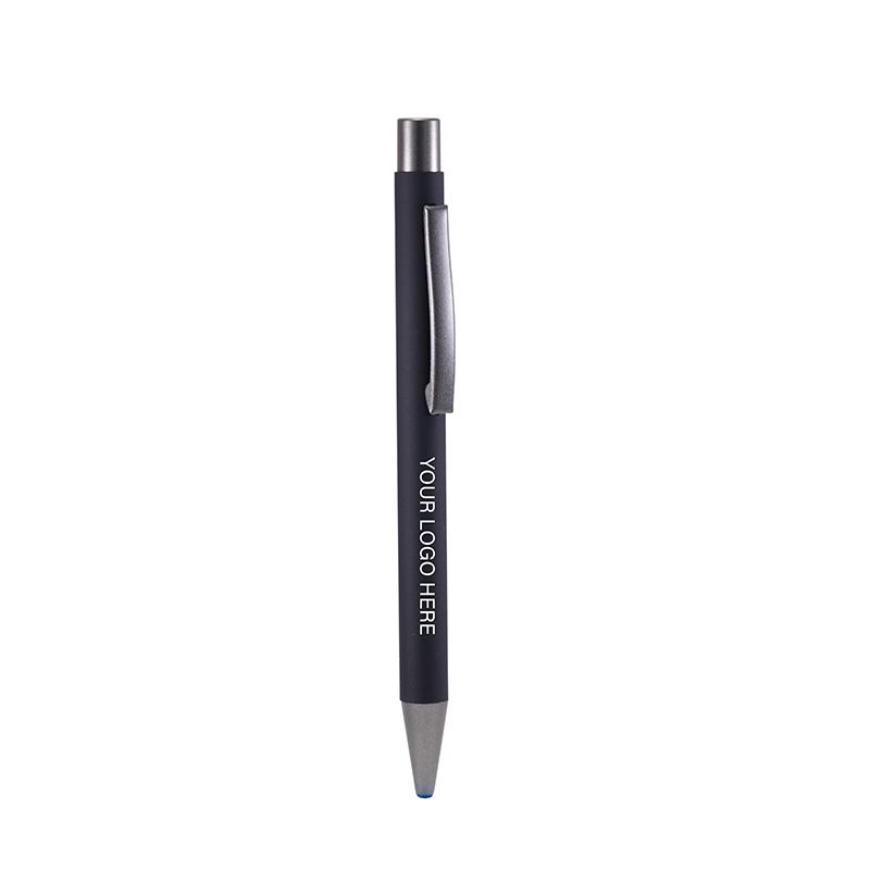 Silicon Coated Metal Pen - Black